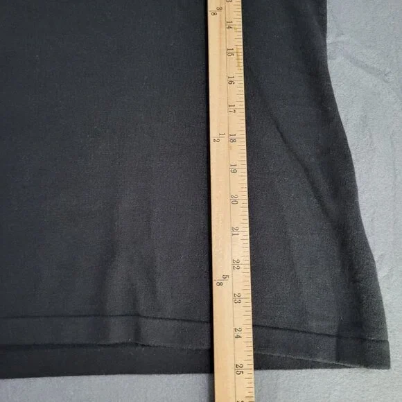 J. McLaughlin Womens SZ L V Neck Sweater Black Cotton Blend Sparkle Neckline - Picture 6 of 7